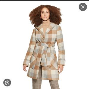 A New Day plaid hooded Coat